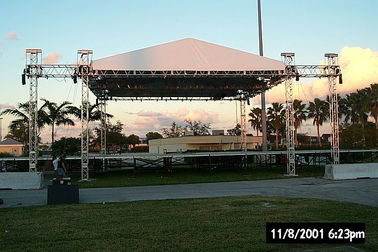Used Aluminum Spigot Roof Truss With Tent , Outdoor Trade Show Event  Aluminum DJ Truss