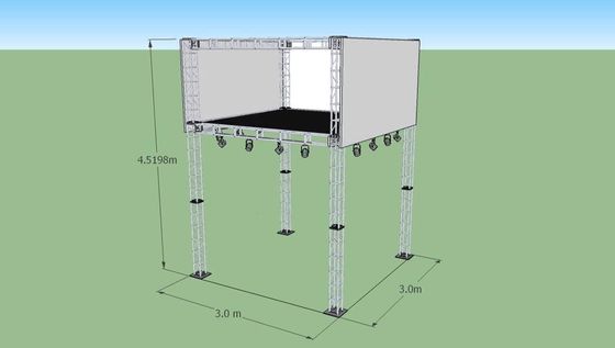 T6-6082 الألومنيوم المرحلة تروس ، سبائك الألومنيوم تروس راية الوقوف 3x3m